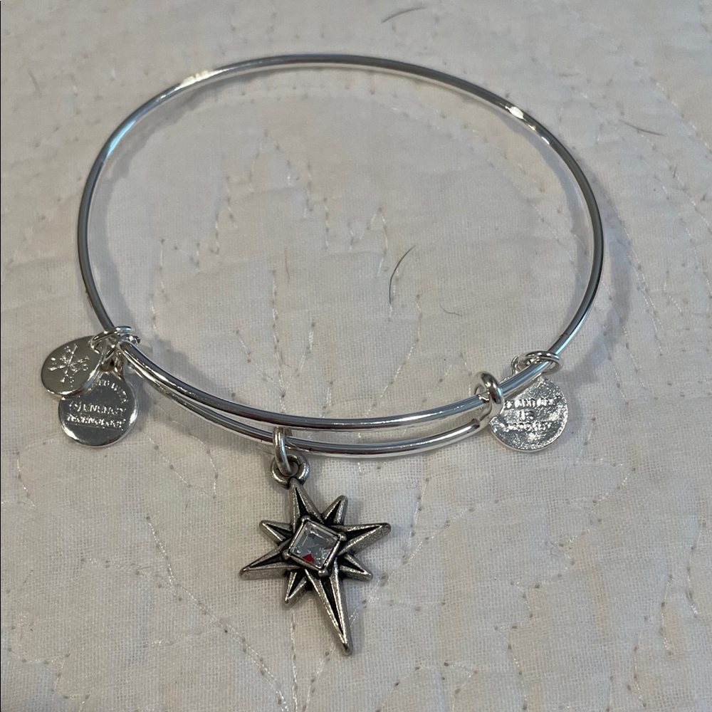 Alex and Ani Silver Star Charm Bracelet